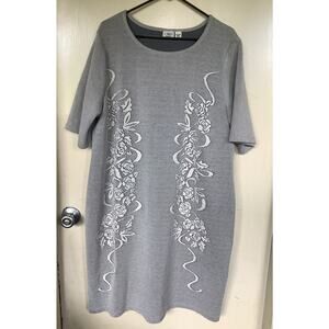 Cato Gray Floral Midi Dress